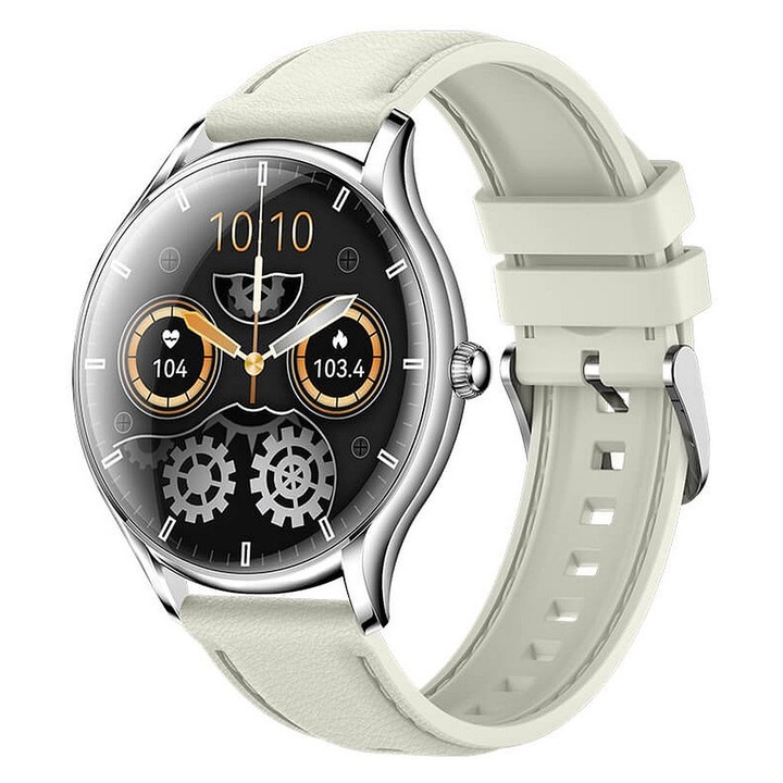 Смарт часовник Valdus VL55 PRO, спортен, бежов, 250 mAh, за жени и мъже