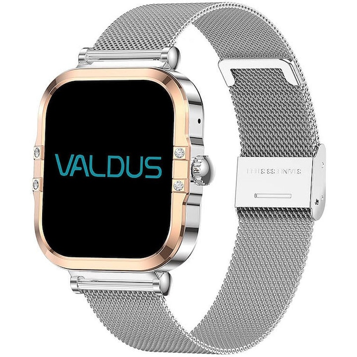 Valdus VL52 PRO okosóra, ezüst, sport, 260 mAh, nőknek és férfiaknak