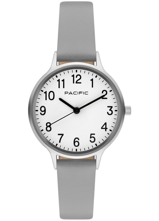 Pacific Női Kvarc Óra, Fehér, Szürke, Bőrszíj, 30m vízállóság