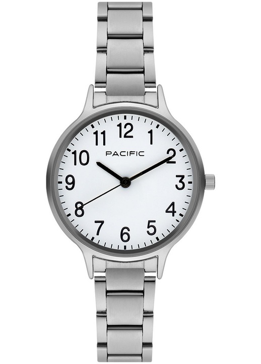 Női óra Pacific Classic PC00833, Kvarc, Ezüst, 30mm, Rozsdamentes acél szíj, Fehér számlap