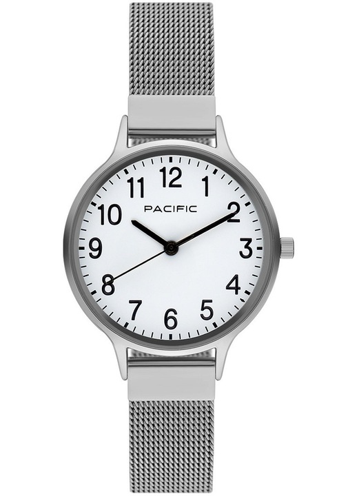 Pacific Női Kvarcóra, Fehér, Ezüst, Hálós szíj, Vízállóság 30m