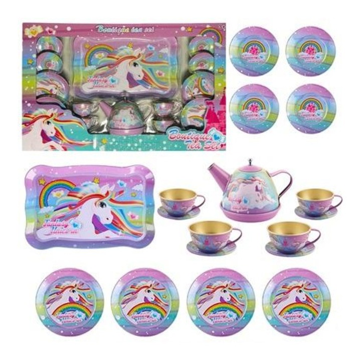 Gyermek teáskészlet, MAKSIK, unikornisok, 5 részes, többszínű
