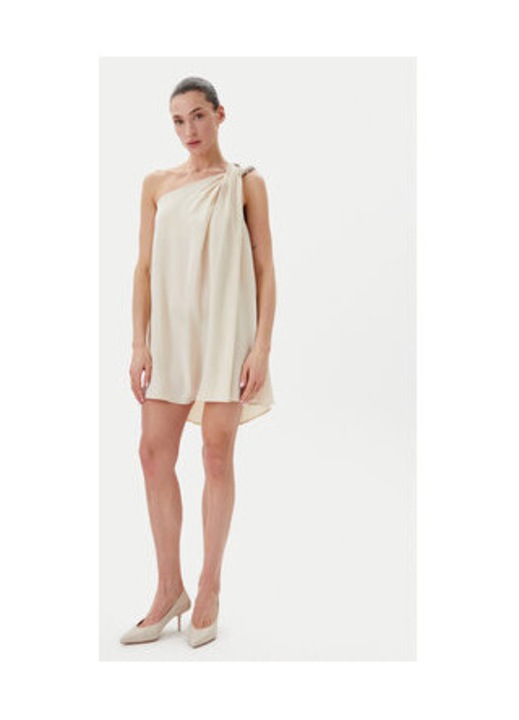 Rochie cocktail, Eleh, material sintetic, bej, S INTL