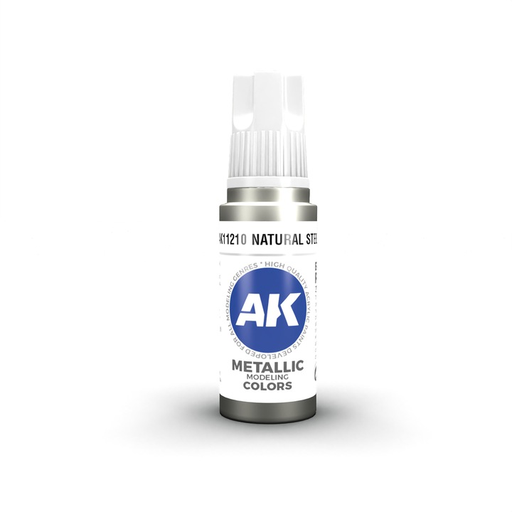 Festék AK11210 Természetes acél 3Gen Akrilfesték, AK Interactive, 17 ml