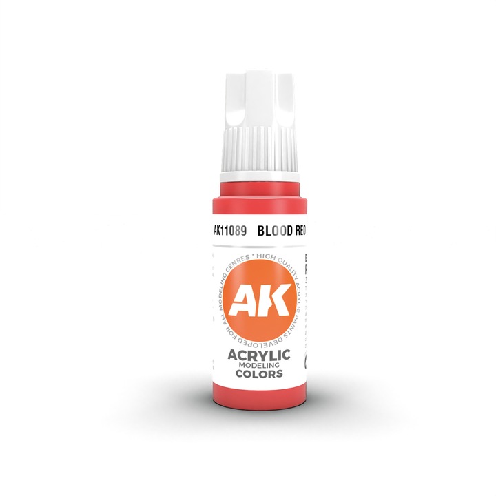 АК11089 Кръвно червено Акрилна боя 3-то поколение, AK Interactive, 17 мл