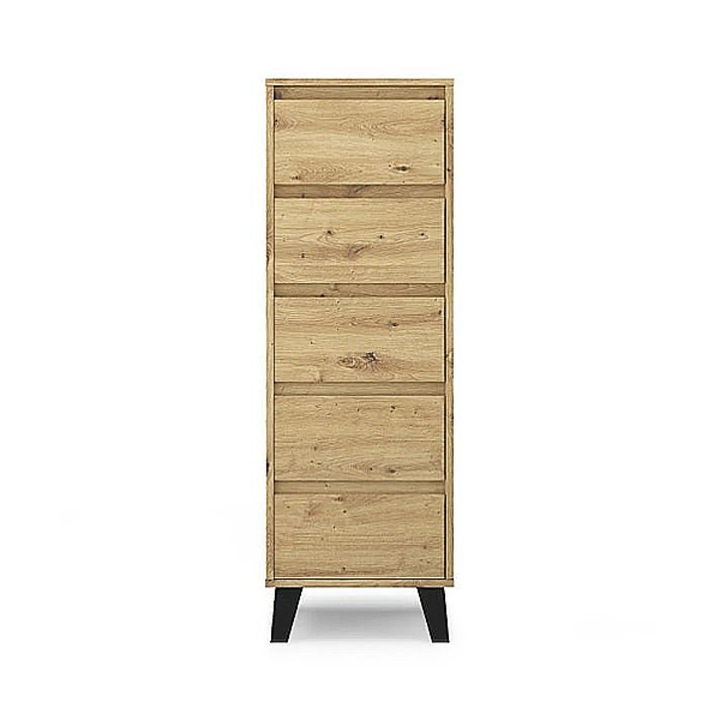Comoda Expomob BORG, 5 sertare, dimensiune 40x38,8x120,4 cm, culoare stejar artisan