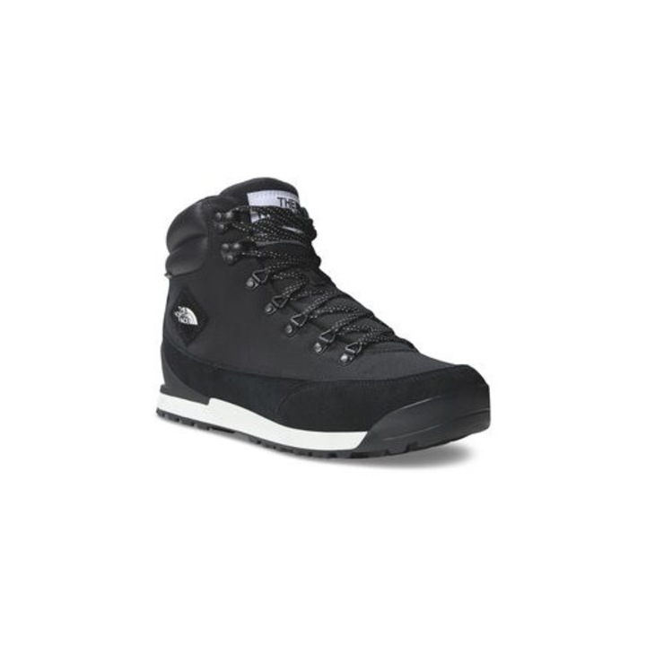 Ghete trekking barbati, The North Face, piele naturala, negru, talpa cauciuc, 47 EU