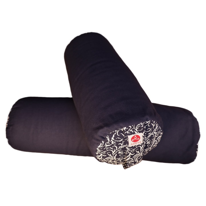 Asteya meditációs párna, levehető huzattal és organikus tönkölyhéj töltettel, Sötétkék