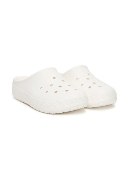 Papuci dama, Crocs, alb, plastic