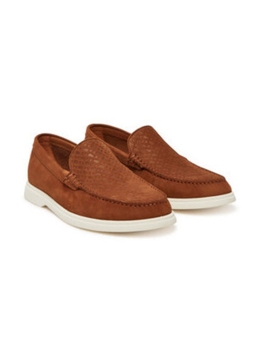 Pantofi barbati, Boss, piele naturala, maro, slip-on