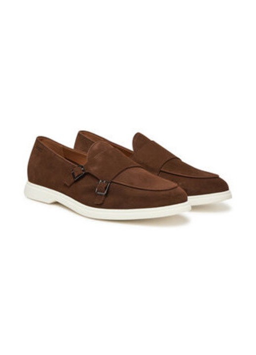 Mocasini barbati 304959288, BOSS, Piele naturala, Maro