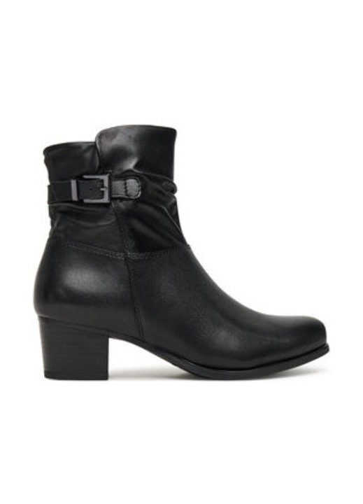 Botine dama cu toc, Caprice, piele naturala, negru