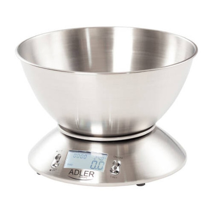 Cantar bucatarie Adler, AD3134, 5 kg, Inox