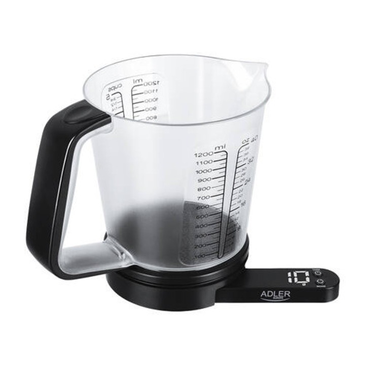 Cantar de Bucatarie Adler Cu Cana Masura Max 5kg ABS PS Negru