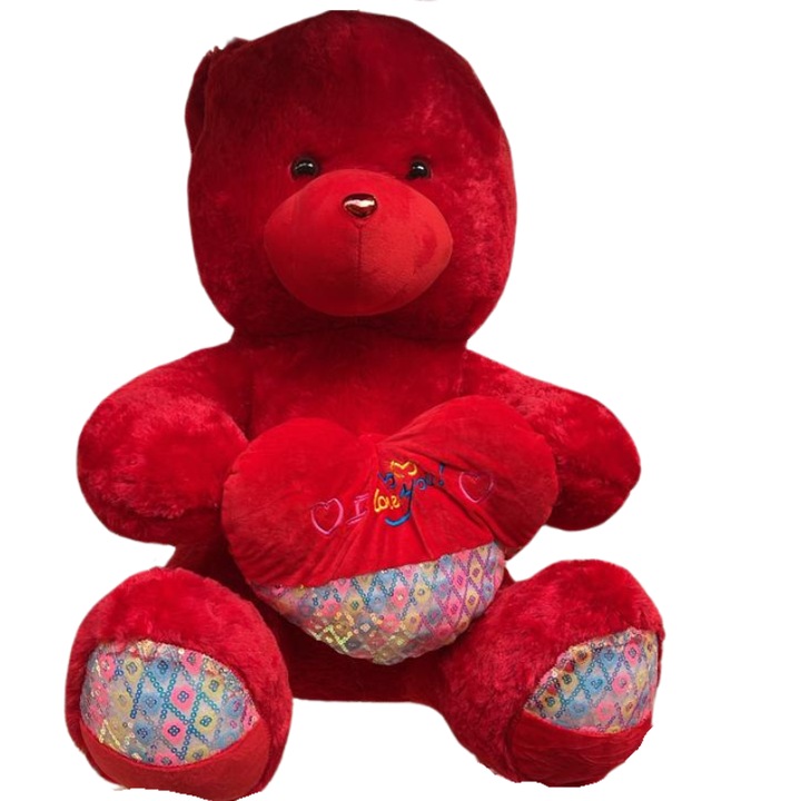 Prietenul perfect: Ursulet din Plus Rosu pentru Zile Pline de Dragoste - 60 cm