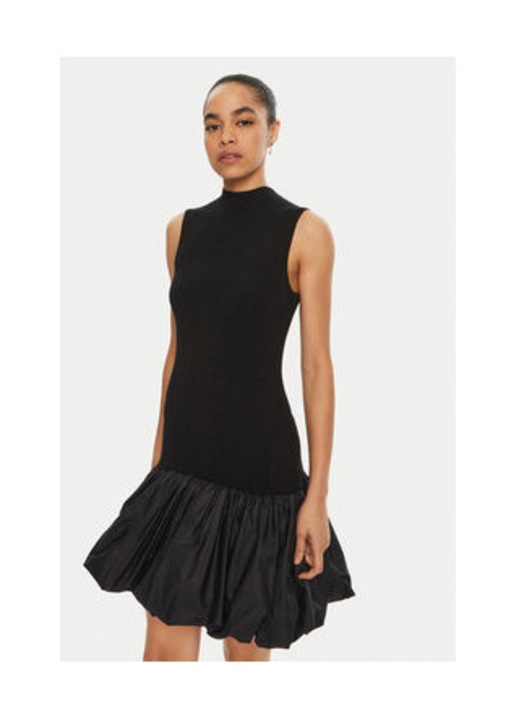 Rochie cocktail, Rotate, neagra, material sintetic, 38 EU