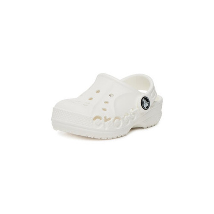 Papuci copii, Crocs, slapi albi, material sintetic, stil sportiv, 27-28 EU