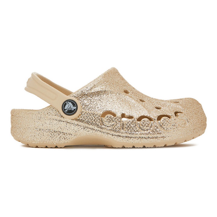 Papuci fete 5906751235904, Crocs, Auriu, Plastic, 32-33 EU
