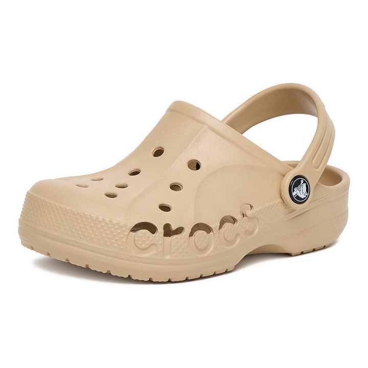 Slapi pentru copii, Crocs, sintetic, bej, 32-33 EU