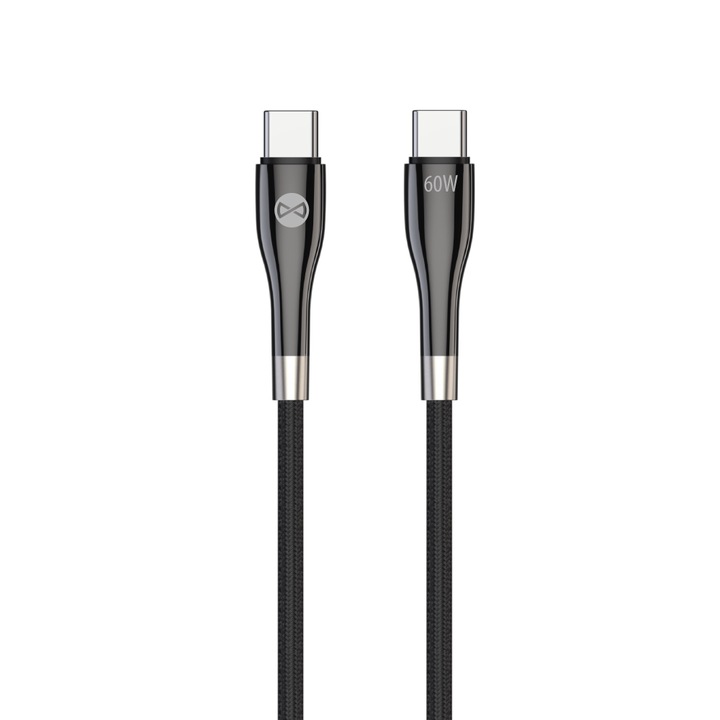 Forever Sleek Кабел Usb-c - Usb-c 2.0 M 60W Черен