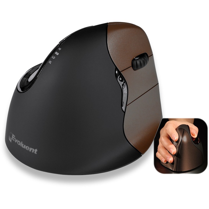 Mouse vertical Evoluent 4 Small, wireless, pentru mâna dreaptă