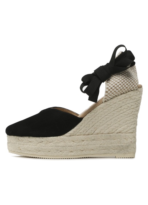 Női mokaszin, Manebi, természetes bőr, fekete, platform, 41 EU