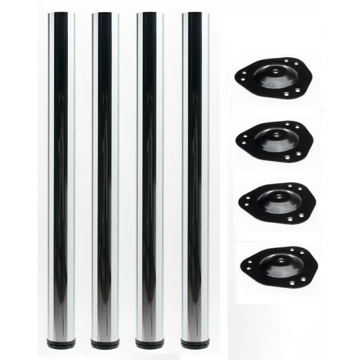 Set 4 picioare masa metalice tubulare D-60 H-710 crom lucios