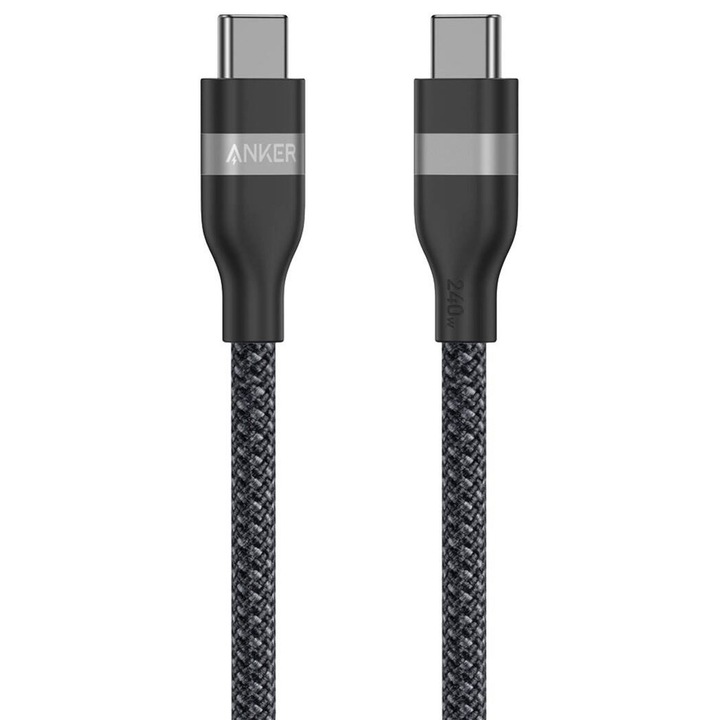 Anker A82E2 USB adat- és töltőkábel, 0.9m, USB C, fekete