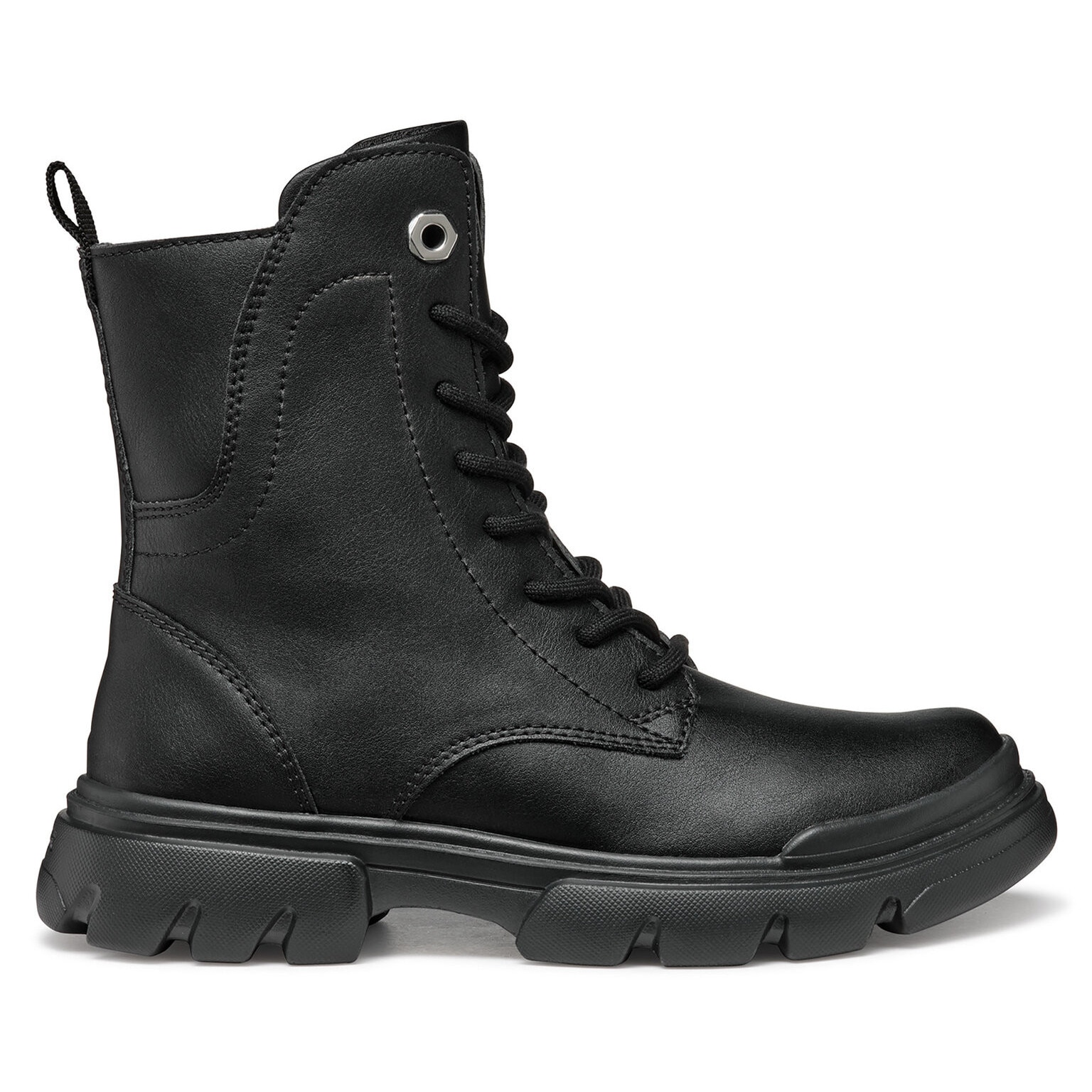 Ghete pentru fete, Geox, 305325846, piele ecologica, negru, 33 EU - eMAG.ro