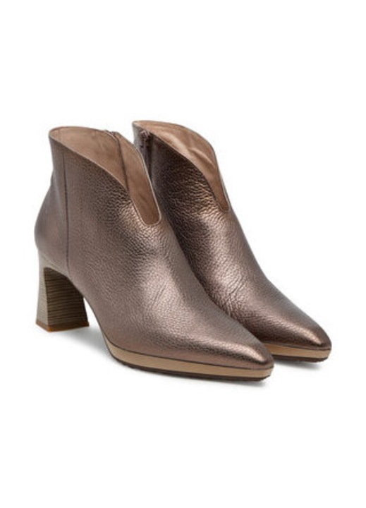 Botine dama, Hispanitas, piele naturala, maro bej