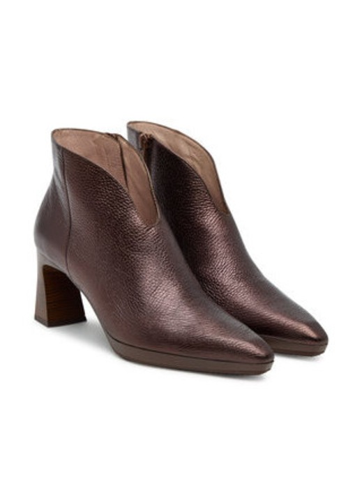 Botine dama, Hispanitas, piele naturala, maro