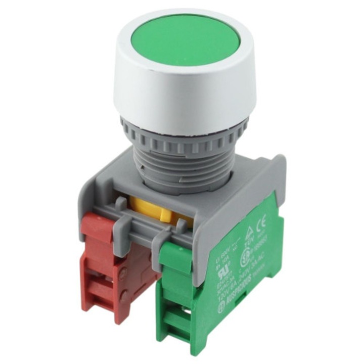 Intrerupator actionat prin apasare, 22mm, seria PBF22, IP65, AUSPICIOUS, PBF22-1O/C G, T232385