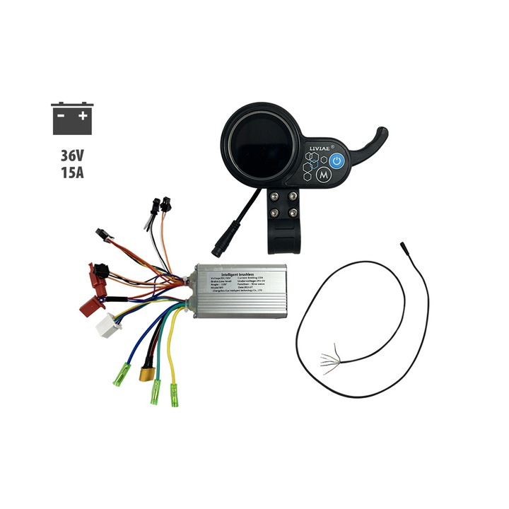 Kit controller + display trotineta electrica LIVIAE 36V 15 Ah, waterproof, dimensiuni 8.9x5.2x3cm