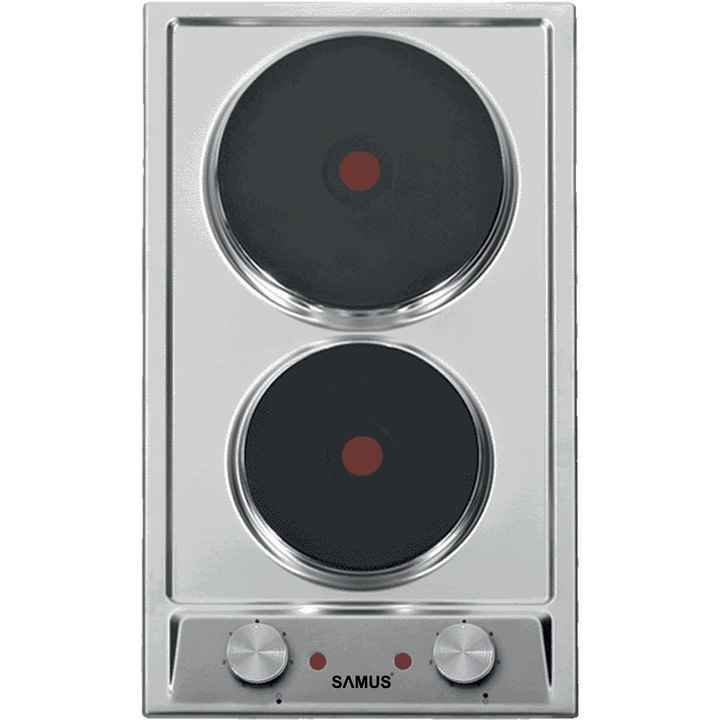 Plita incorporabila Samus PSE-32SX, 2 arzatoare electrice, Inox