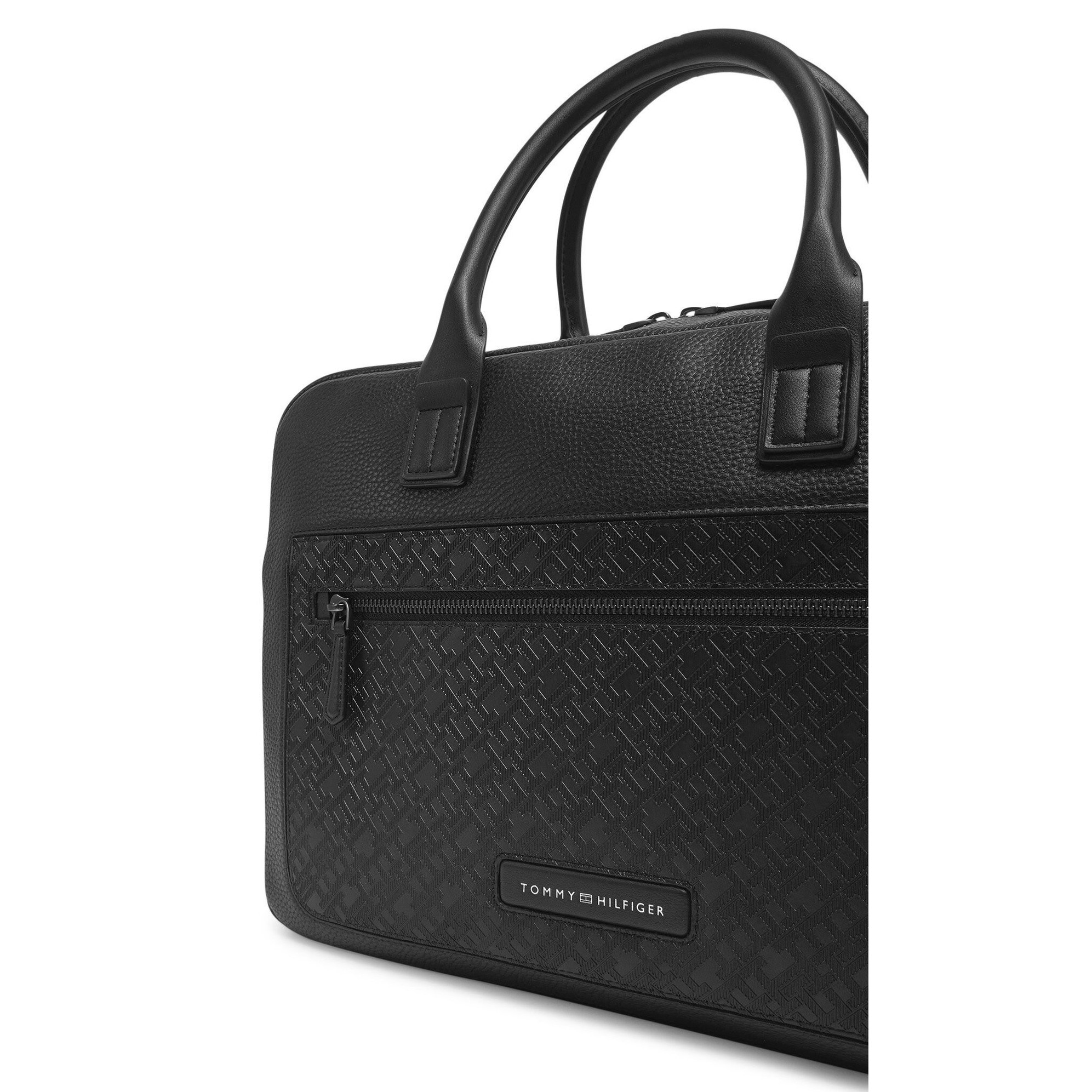 Geanta laptop barbati, Tommy Hilfiger, ecologica, negru