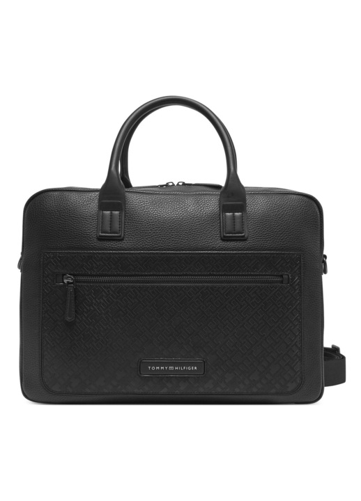 Férfi laptoptáska, Tommy Hilfiger, ökológiai, fekete