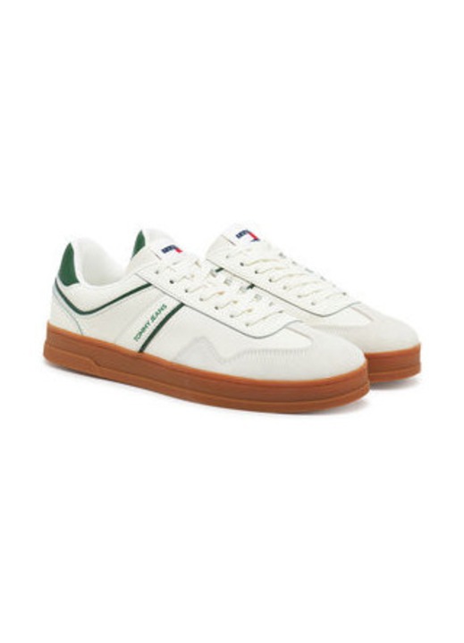 Férfi cipő, Tommy Jeans, 305159083, természetes bőr, bézs/zöld, 42 EU