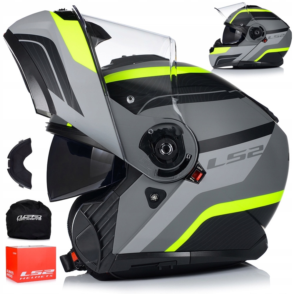 Casca Moto, LS2 FF908 Strobe II, Galben/Gri, Protectie UV, ABS