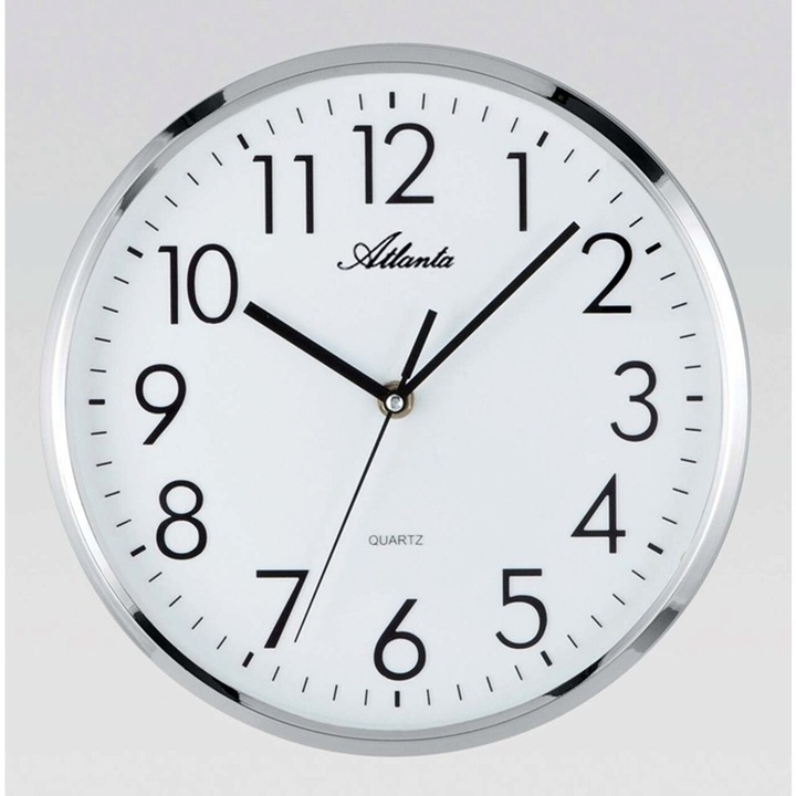 Ceas de perete Atlanta 4315, Quartz, Alb, Analogic, Modern