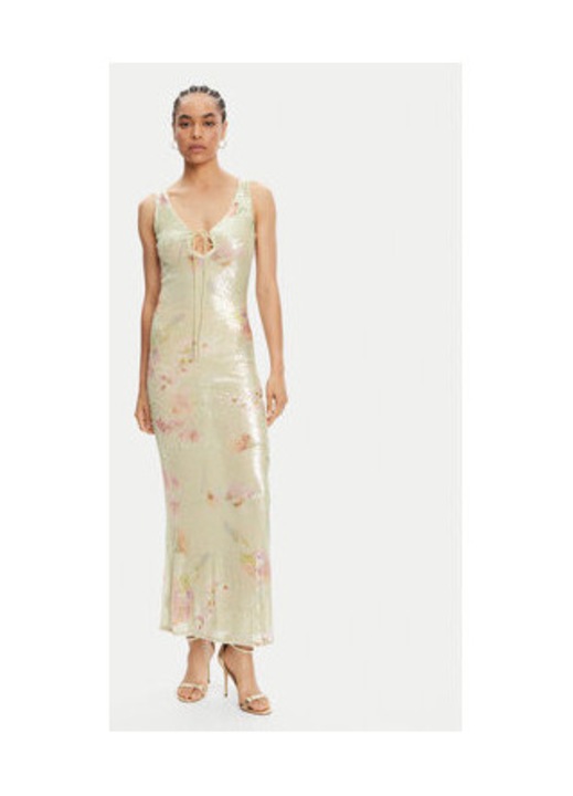 Rochie BARDOT, model 59954DB, verde, poliester