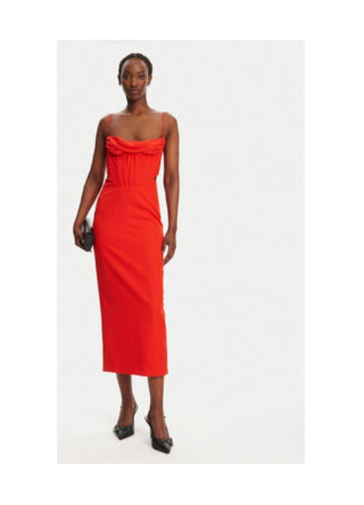 Rochie BARDOT, model 58535DB, rosu, poliester, 46 EU