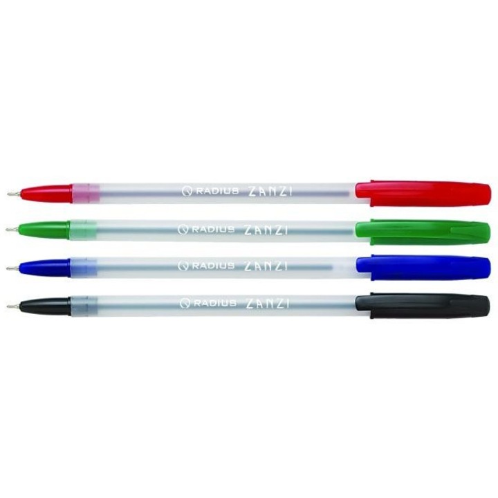Radius Zanzi 0,7mm golyóstollak, kék, 50 darabos készlet
