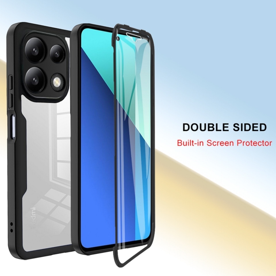 Husa + Folie pentru Xiaomi Redmi Note 13 Pro 4G / Poco M6 Pro 4G, SKYDDAR INNOVATION, [Pachet 360°] ColorVerse, set cu sticker, Negru