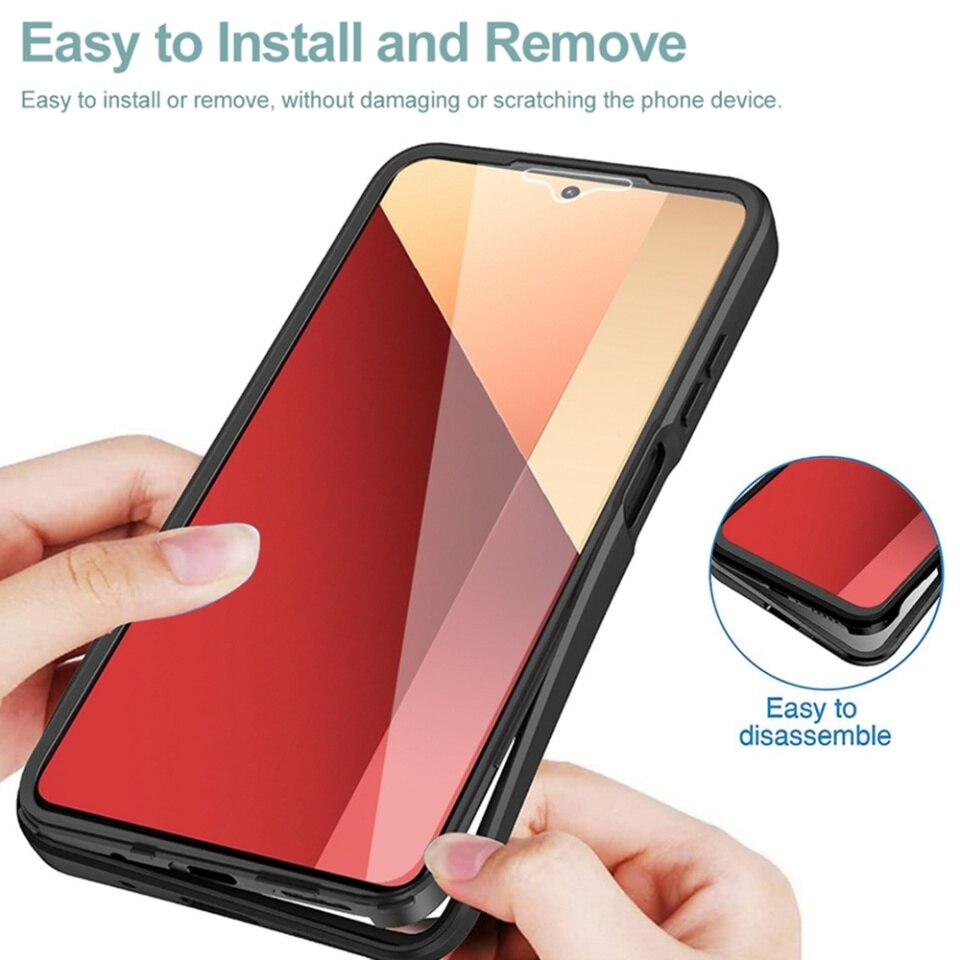Husa + Folie pentru Xiaomi Redmi Note 13 Pro 4G / Poco M6 Pro 4G, SKYDDAR INNOVATION, [Pachet 360°] ColorVerse, set cu sticker, Negru
