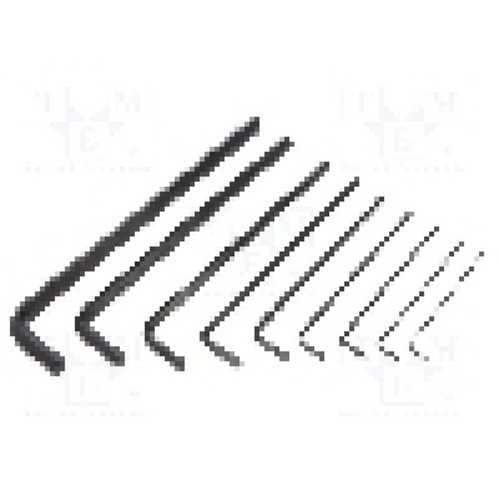 Set chei imbus, otel crom-vanadium, HEX 1,5mm, HEX 2,5mm, HEX 2mm, HEX 3mm, HEX 4mm, HEX 5mm, HEX 6mm, HEX 8mm, HEX 10mm, lungime {{Lungime totala}}, WIHA - 06386