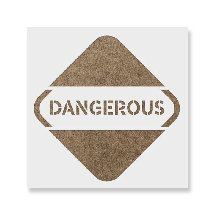 Sablon Perete vopsire, tencuiala 0.7mm Dangerous Sign Symbol Refolosibil, model MXSP7253, 600 x 600 mm, 0.70mm