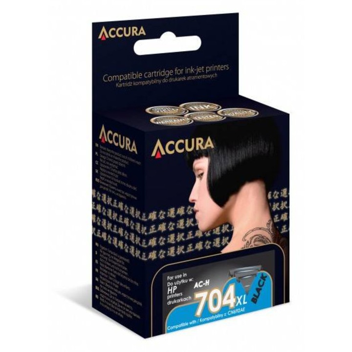 Accura HP No. 704 XL CN692AE kompatibilis fekete tintapatron