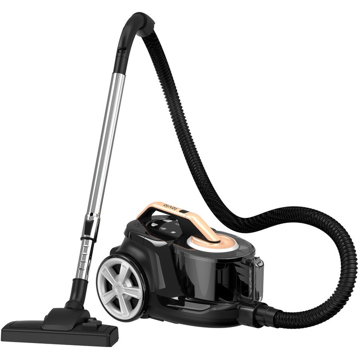 Aspirator fara sac LVCVC003, 900W, 10m, 3L, filtru HEPA, accesorii, Negru