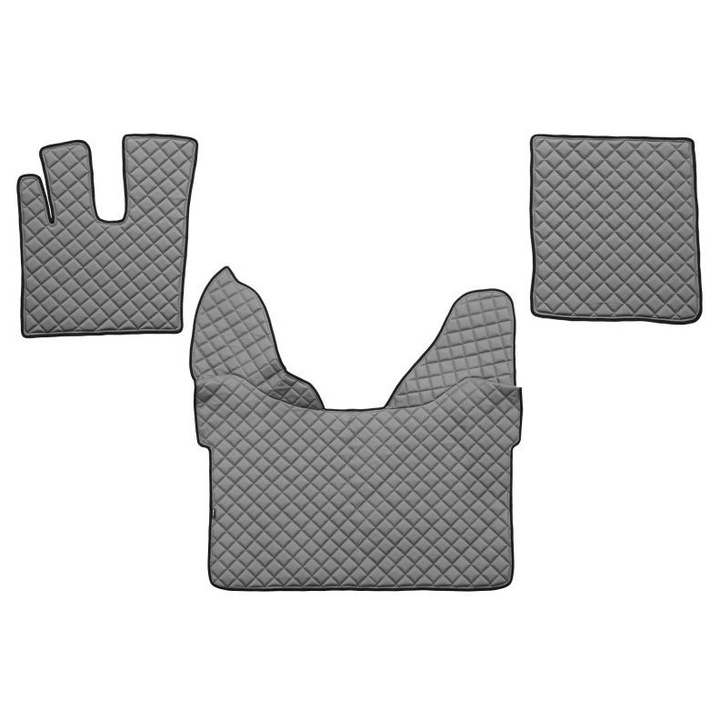 Set 3 covorase camion, piele ecologica gri compatibile cu DAF XF 106 transmisie automata 06.15-