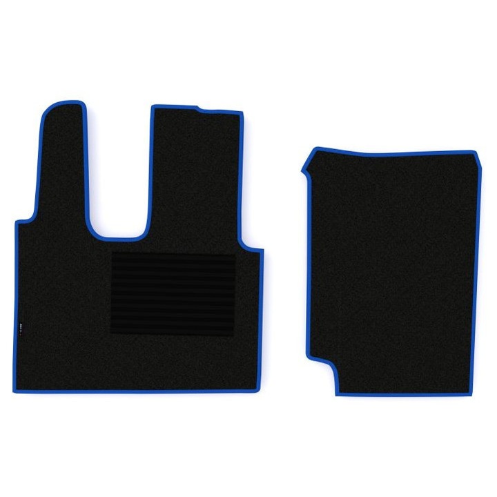 Set 2 covorase camion F-Core, Velur, pentru MERCEDES ACTROS MP4 / MP5, 2011+, Negru/ Albastru